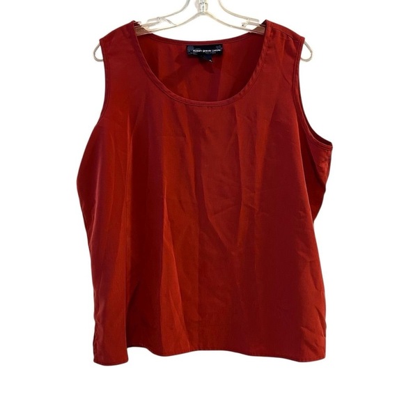 Susan Graver Style Women's Red Sleeveless Scoop Neck Tank Top 1X - Picture 1 of 6